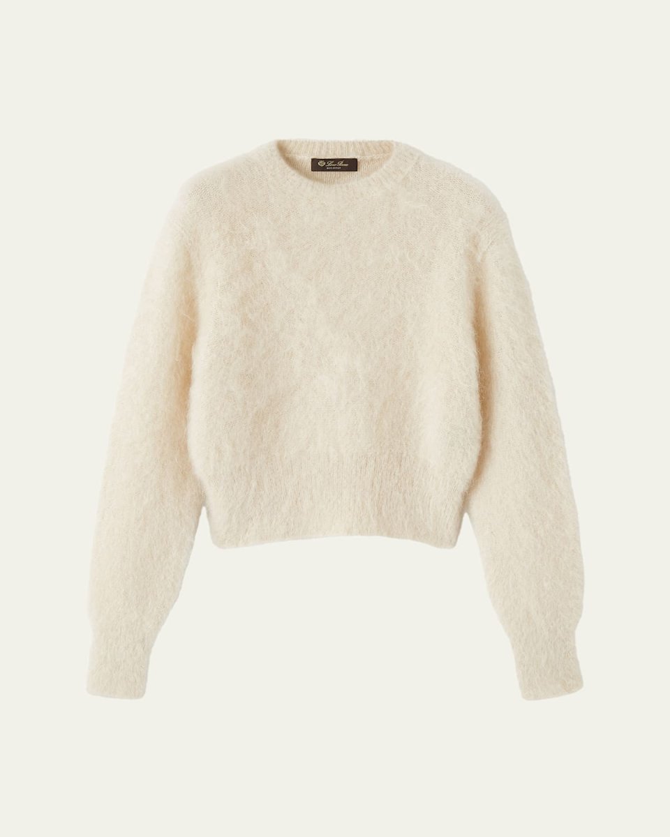 Cherry Hill Mohair-Cashmere Crewneck Sweater